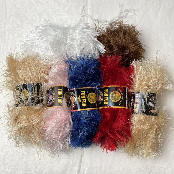 Lion Brand, etc. Fun Fur Yarn/Lot of 9 - Picture 2 of 4
